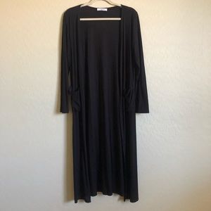 CJLA light weight black ribbed duster